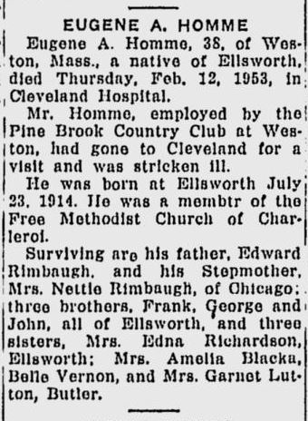 Eugene A. Homme obit